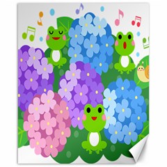 Animals Frog Face Mask Green Flower Floral Star Leaf Music Canvas 16  X 20   by Mariart