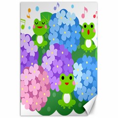 Animals Frog Face Mask Green Flower Floral Star Leaf Music Canvas 20  X 30   by Mariart