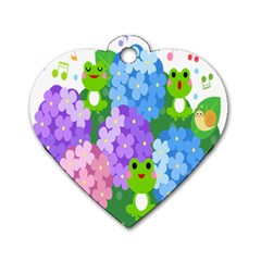 Animals Frog Face Mask Green Flower Floral Star Leaf Music Dog Tag Heart (two Sides) by Mariart