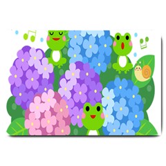 Animals Frog Face Mask Green Flower Floral Star Leaf Music Large Doormat  by Mariart