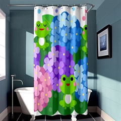 Animals Frog Face Mask Green Flower Floral Star Leaf Music Shower Curtain 36  X 72  (stall)  by Mariart