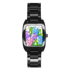 Animals Frog Face Mask Green Flower Floral Star Leaf Music Stainless Steel Barrel Watch by Mariart