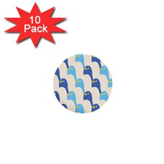 Animals Penguin Ice Blue White Cool Bird 1  Mini Buttons (10 Pack)  by Mariart