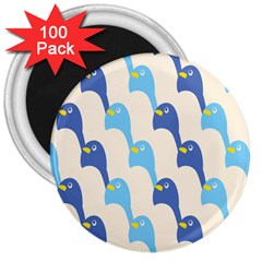 Animals Penguin Ice Blue White Cool Bird 3  Magnets (100 Pack) by Mariart