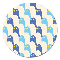 Animals Penguin Ice Blue White Cool Bird Magnet 5  (round) by Mariart