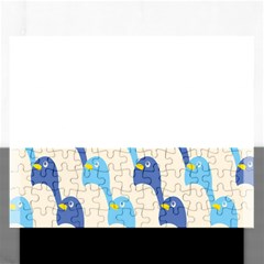 Animals Penguin Ice Blue White Cool Bird Rectangular Jigsaw Puzzl by Mariart