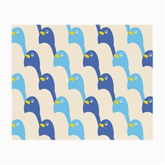 Animals Penguin Ice Blue White Cool Bird Small Glasses Cloth (2-side) by Mariart