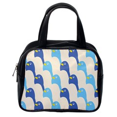 Animals Penguin Ice Blue White Cool Bird Classic Handbags (one Side) by Mariart