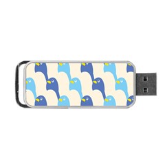 Animals Penguin Ice Blue White Cool Bird Portable Usb Flash (one Side) by Mariart