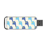 Animals Penguin Ice Blue White Cool Bird Portable USB Flash (One Side) Front