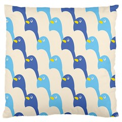 Animals Penguin Ice Blue White Cool Bird Large Flano Cushion Case (one Side) by Mariart