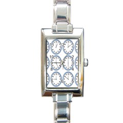 Alarm Clock Hour Circle Rectangle Italian Charm Watch