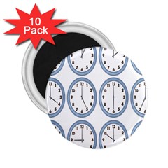 Alarm Clock Hour Circle 2 25  Magnets (10 Pack) 