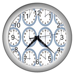 Alarm Clock Hour Circle Wall Clocks (silver) 