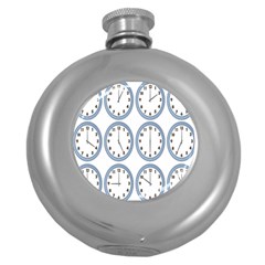 Alarm Clock Hour Circle Round Hip Flask (5 Oz) by Mariart