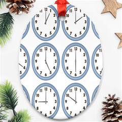 Alarm Clock Hour Circle Oval Ornament (two Sides) by Mariart