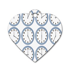 Alarm Clock Hour Circle Dog Tag Heart (two Sides) by Mariart