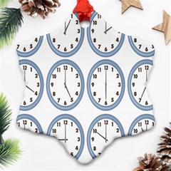 Alarm Clock Hour Circle Snowflake Ornament (two Sides) by Mariart