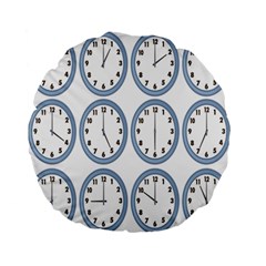 Alarm Clock Hour Circle Standard 15  Premium Flano Round Cushions by Mariart