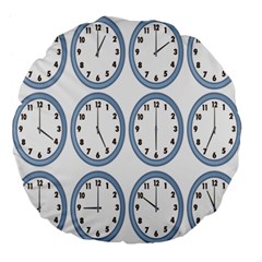 Alarm Clock Hour Circle Large 18  Premium Flano Round Cushions by Mariart