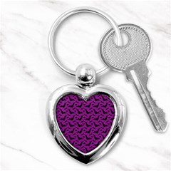 Animals Bad Black Purple Fly Key Chains (heart)  by Mariart