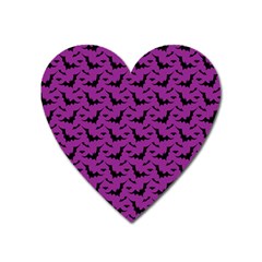 Animals Bad Black Purple Fly Heart Magnet by Mariart