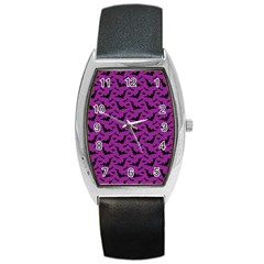 Animals Bad Black Purple Fly Barrel Style Metal Watch by Mariart