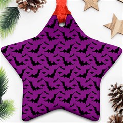 Animals Bad Black Purple Fly Star Ornament (two Sides) by Mariart