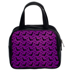 Animals Bad Black Purple Fly Classic Handbags (2 Sides) by Mariart