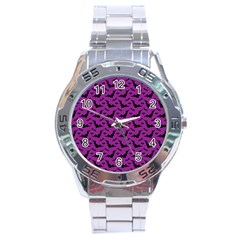 Animals Bad Black Purple Fly Stainless Steel Analogue Watch by Mariart