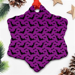 Animals Bad Black Purple Fly Snowflake Ornament (two Sides)