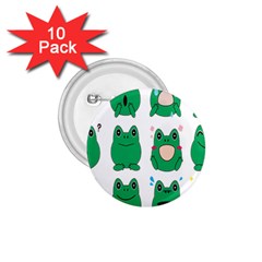 Animals Frog Green Face Mask Smile Cry Cute 1.75  Buttons (10 pack)