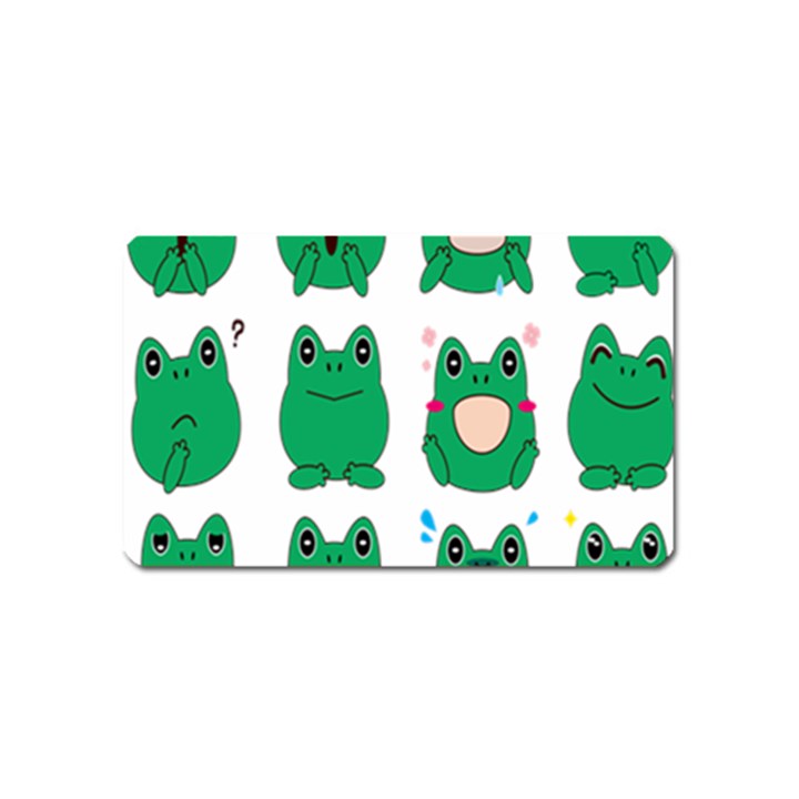 Animals Frog Green Face Mask Smile Cry Cute Magnet (Name Card)