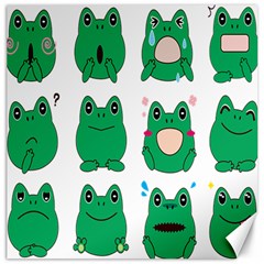 Animals Frog Green Face Mask Smile Cry Cute Canvas 12  x 12  