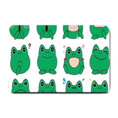 Animals Frog Green Face Mask Smile Cry Cute Small Doormat 