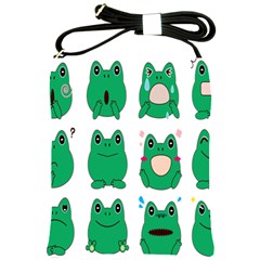 Animals Frog Green Face Mask Smile Cry Cute Shoulder Sling Bags