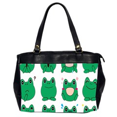 Animals Frog Green Face Mask Smile Cry Cute Office Handbags (2 Sides)  by Mariart