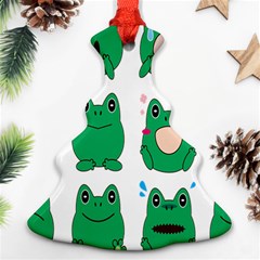 Animals Frog Green Face Mask Smile Cry Cute Ornament (christmas Tree)  by Mariart