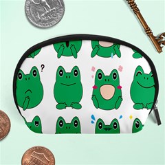 Animals Frog Green Face Mask Smile Cry Cute Accessory Pouches (large)  by Mariart