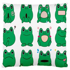 Animals Frog Green Face Mask Smile Cry Cute Large Flano Cushion Case (One Side)