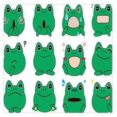 Animals Frog Green Face Mask Smile Cry Cute Large Satin Scarf (Square)