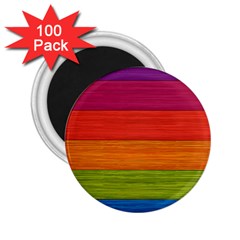 Wooden Plate Color Purple Red Orange Green Blue 2 25  Magnets (100 Pack)  by Mariart