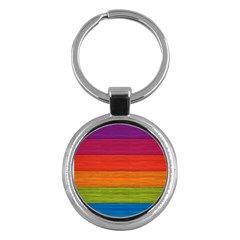 Wooden Plate Color Purple Red Orange Green Blue Key Chains (round)  by Mariart