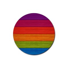 Wooden Plate Color Purple Red Orange Green Blue Rubber Round Coaster (4 Pack)  by Mariart