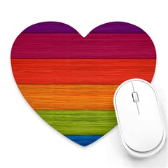 Wooden Plate Color Purple Red Orange Green Blue Heart Mousepads by Mariart