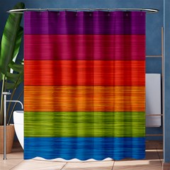 Wooden Plate Color Purple Red Orange Green Blue Shower Curtain 60  X 72  (medium)  by Mariart