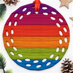 Wooden Plate Color Purple Red Orange Green Blue Round Filigree Ornament (Two Sides) Front