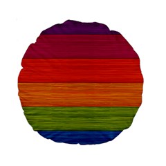 Wooden Plate Color Purple Red Orange Green Blue Standard 15  Premium Round Cushions by Mariart