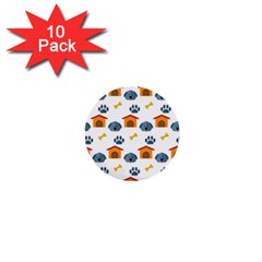 Bone House Face Dog 1  Mini Buttons (10 Pack)  by Mariart