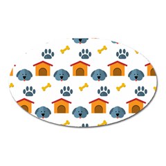 Bone House Face Dog Oval Magnet by Mariart